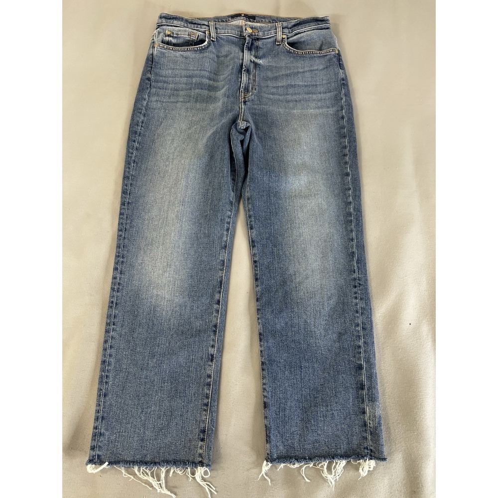 7 For All Mankind Women's Jeans Sz 33 Out Hem Blue